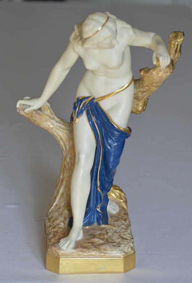 Antique 1919 Royal Worcester 'Bather Surprised' Figure Modelled by Sir Thomas Brock