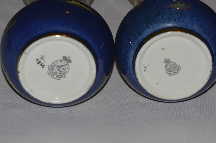 Antique A Near-Pair of 1920's Carlton Ware Porcelain Vases