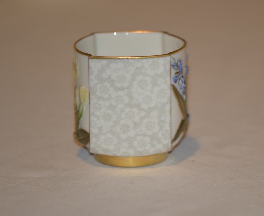 Antique 1882 Royal Worcester Aesthetic Floral Porcelain Tea Cup
