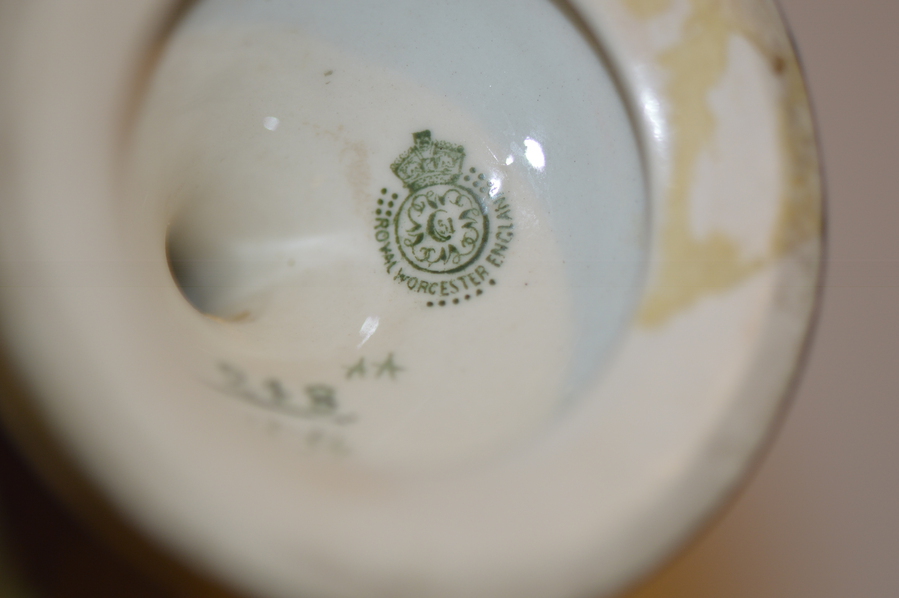 Antique 1909 Royal Worcester Hadley Porcelain Vase, with Twin Handles - Signed 'Austin'