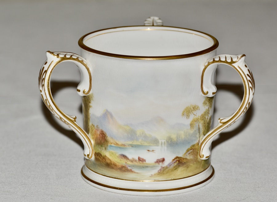 Antique 1910 Royal Worcester Porcelain Tyg - Signed ‘R Rushton’