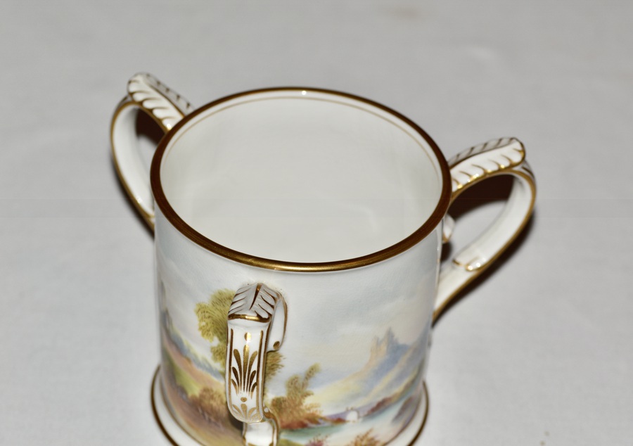 Antique 1910 Royal Worcester Porcelain Tyg - Signed ‘R Rushton’