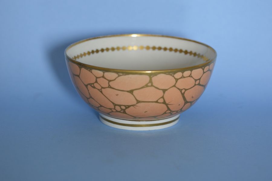 Coalport Salmon-Pink-Ground Waste-bowl, c.1815.by Thomas Pardoe