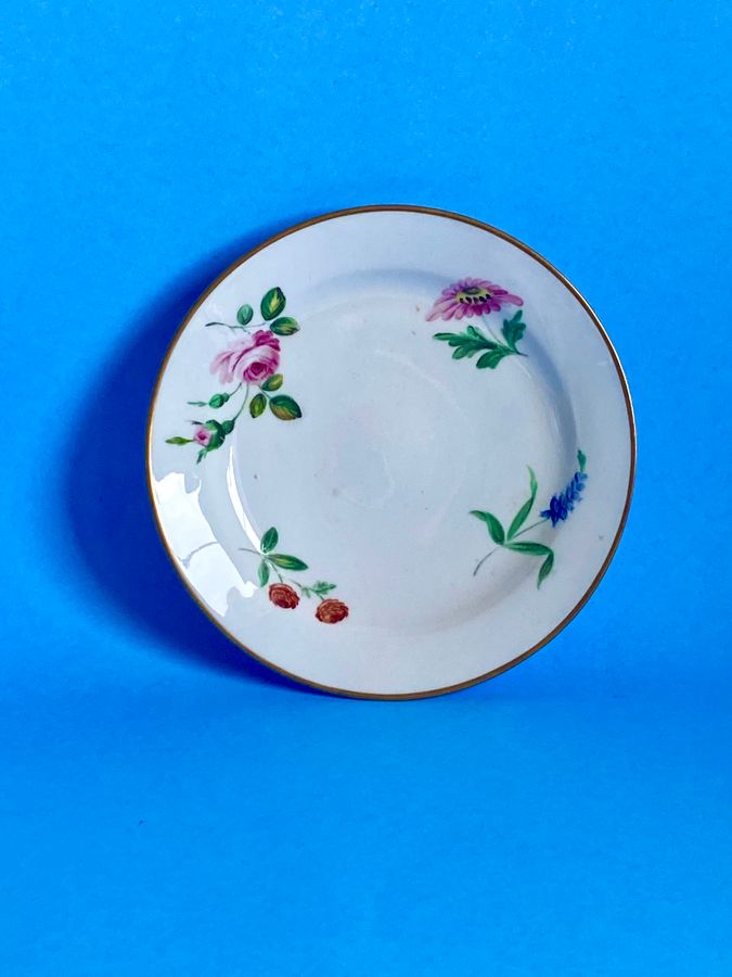 Antique Set of Four Swansea Porcelain Dessert Plates - Circa 1818-1820