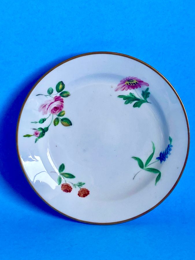 Antique Set of Four Swansea Porcelain Dessert Plates - Circa 1818-1820