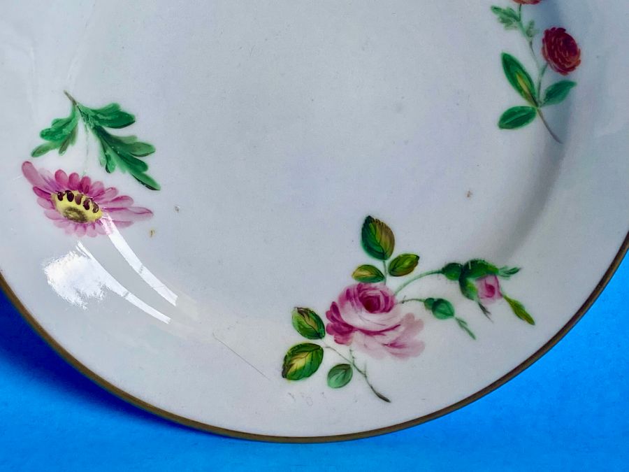 Antique Set of Four Swansea Porcelain Dessert Plates - Circa 1818-1820