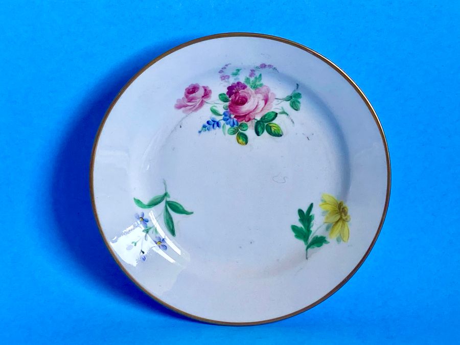 Antique Set of Four Swansea Porcelain Dessert Plates - Circa 1818-1820