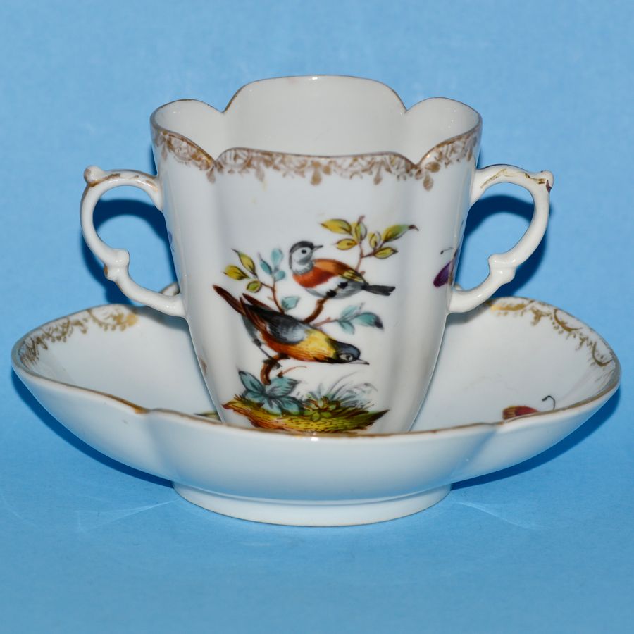 19th Century Helena Wolfsohn Hot Chocolate Cup and Saucer