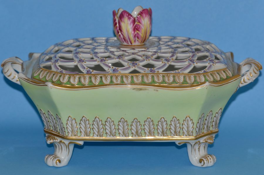 Antique A 19th Century Spode Porcelain Pot Pourri Dish - Circa 1820