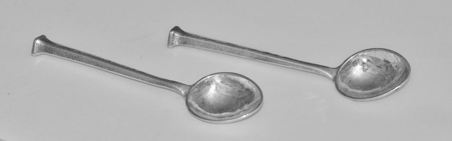 Antique Omar Ramsden 1931 Two Silver Coffee Spoons
