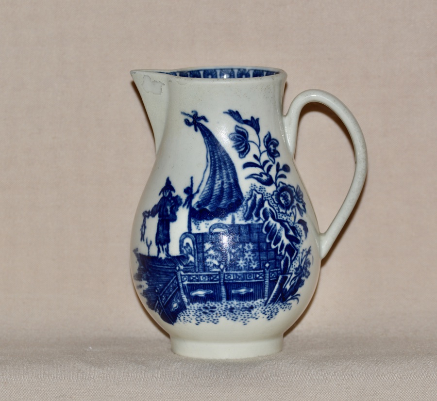 Antique An 18th Century Worcester Porcelain “Fisherman & Cormorant” Pattern Sparrow-beak