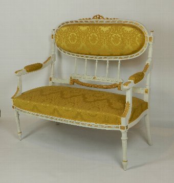 Antique French Louis XVI Style Canapé Sofa/Settee with Armchair