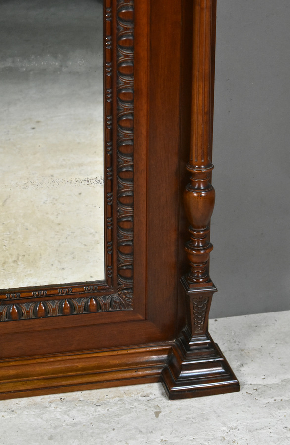 Antique Antique French Mahogany Henri II Overmantel Mirror