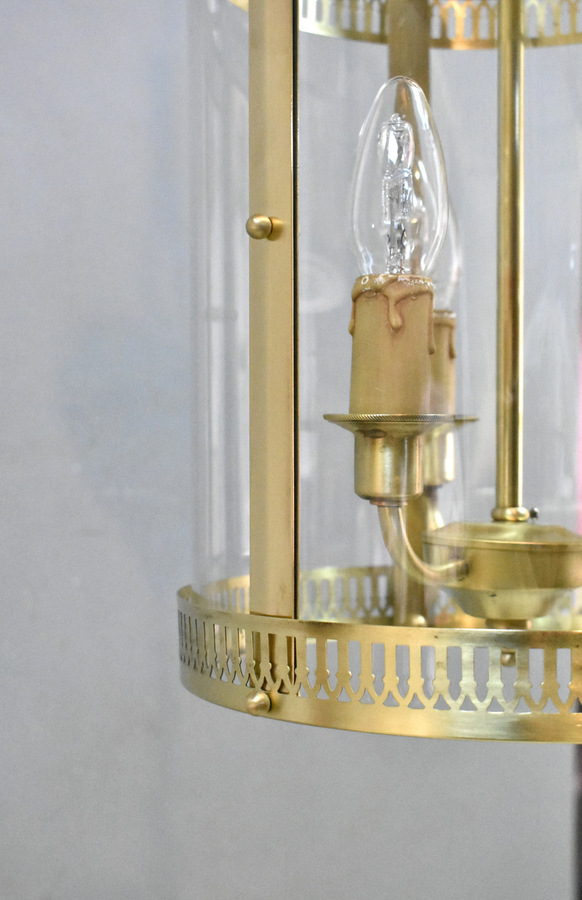 Antique Antique French Triple Light Hall Lantern