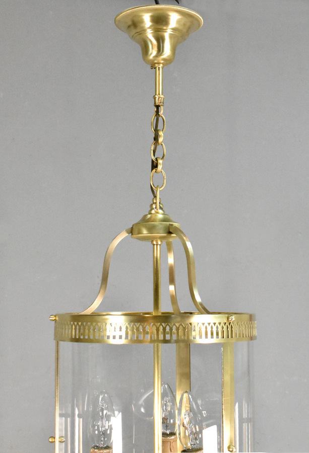 Antique Antique French Triple Light Hall Lantern