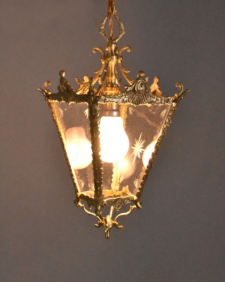 Antique Antique French Brass Lantern Louis XVI Style