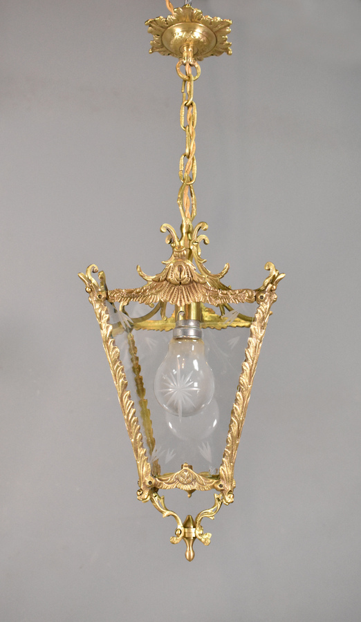 Antique Antique French Brass Lantern Louis XVI Style