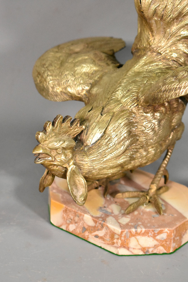 Antique Large French Brass Cockerel