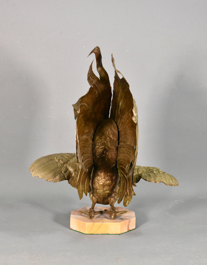 Antique Large French Brass Cockerel