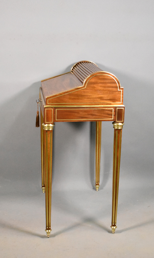 Antique Bonheur Du Jour Cylinder Desk Louis XVI Style