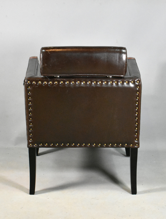 Antique French Mid-Century Lounge Chair in Leatherette