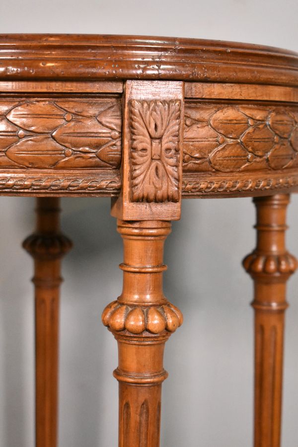 Antique French Gueridon Side Table in Walnut Directoire Period