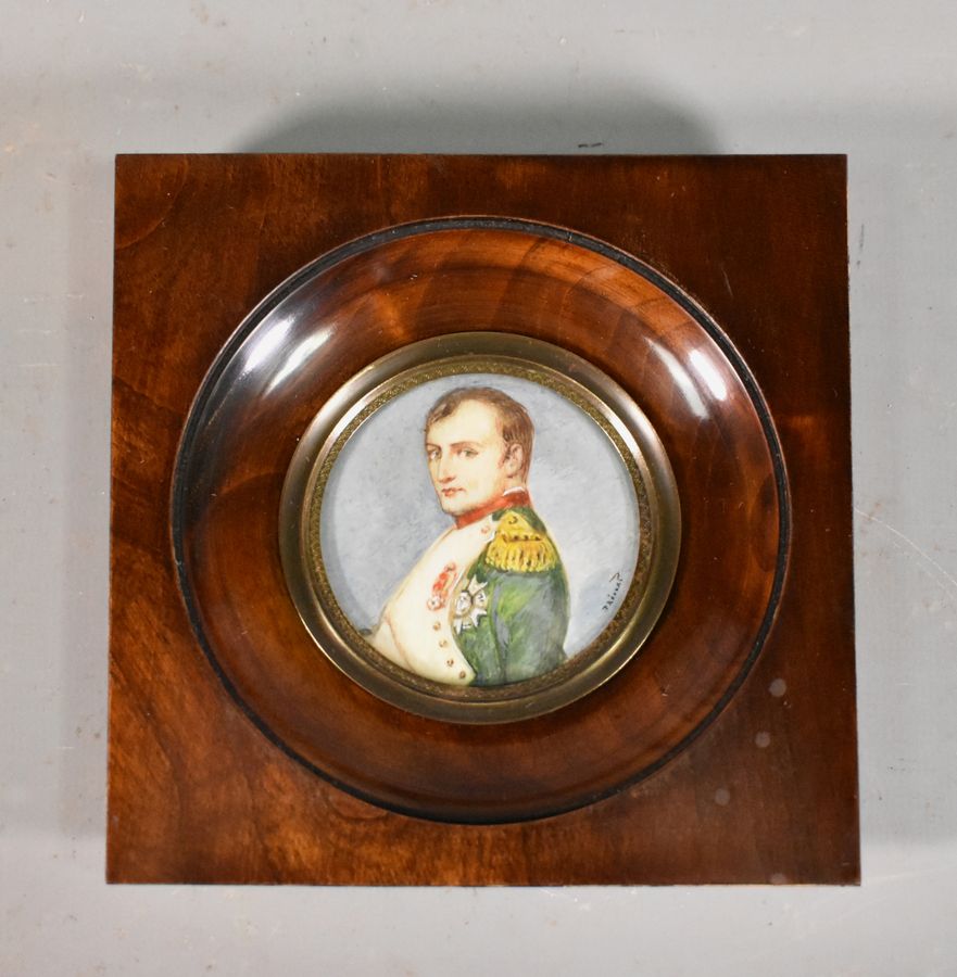 Antique Miniature Portrait Painting of Napoleon signed by Prévost
