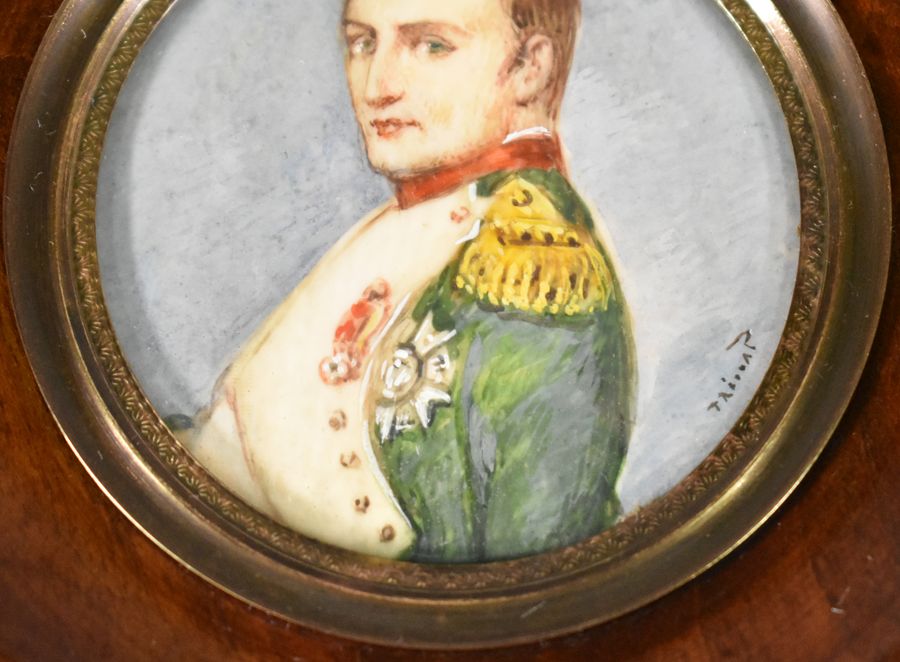 Antique Miniature Portrait Painting of Napoleon signed by Prévost