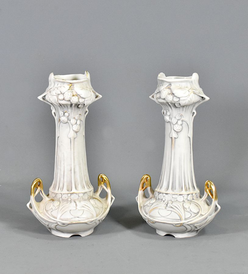 Pair of Art Nouveau Vases Royal Dux Bohemia