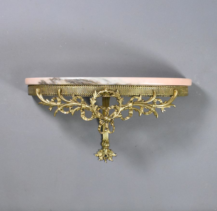 Antique French Antique Bronze and Marble Wall Console Louis XVI Style