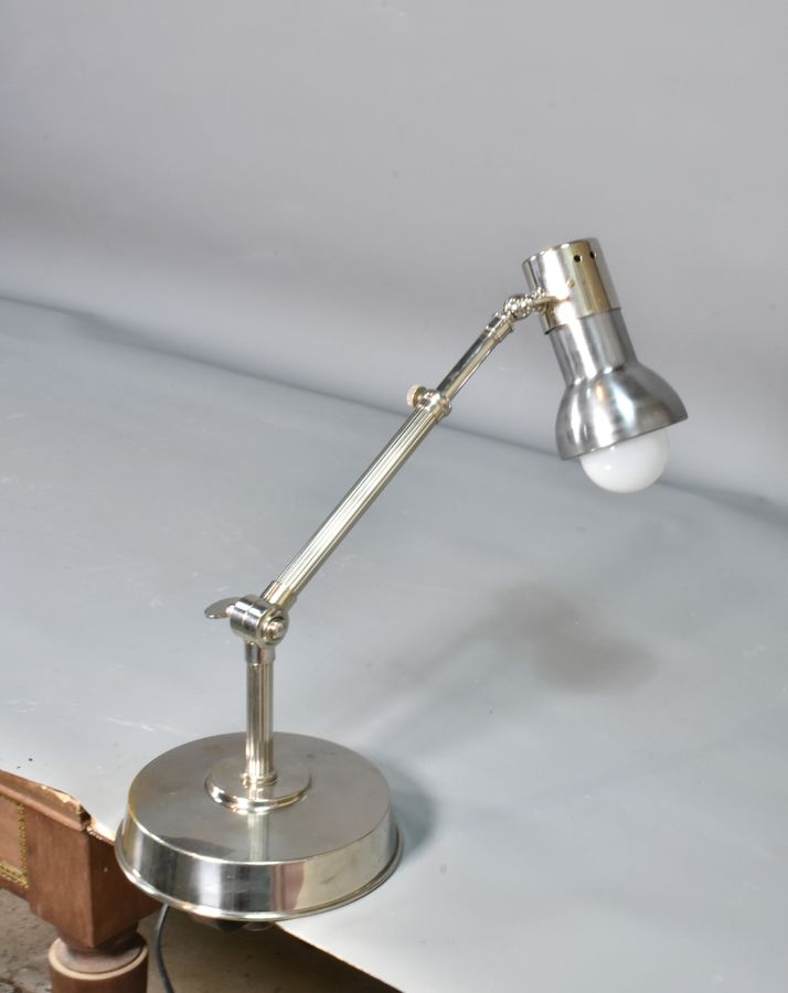 Antique French Art Deco Anglepoise Desk Lamp in Chrome