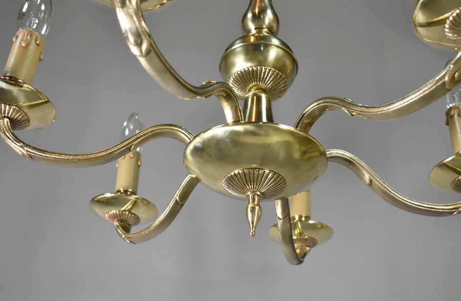 Antique Antique French Six Light Bronze Chandelier Louis XVI Style