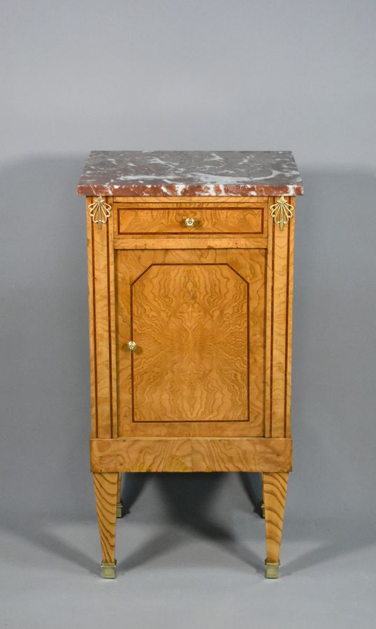 Antique French Elm & Marble Cabinet Louis XVI Style