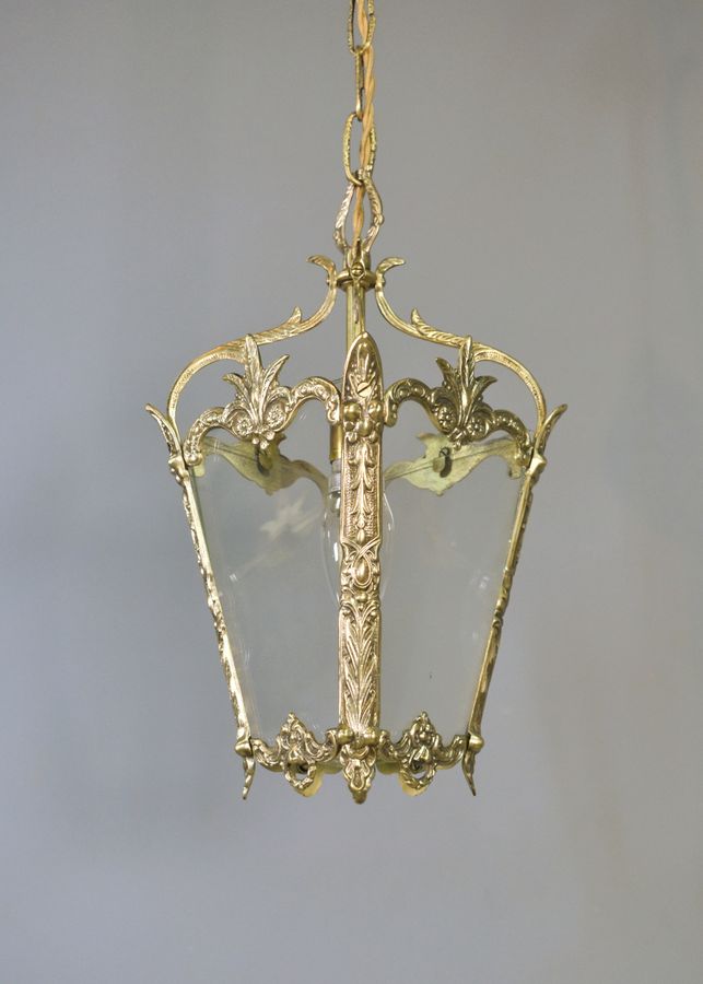 Antique Brass Hanging Lantern Louis XVI Style