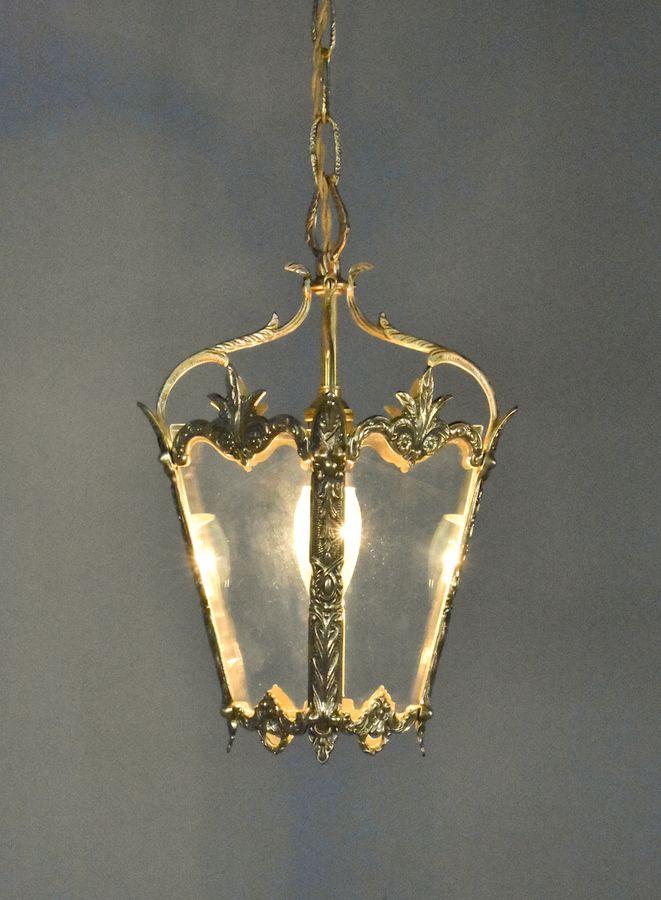 Antique Brass Hanging Lantern Louis XVI Style