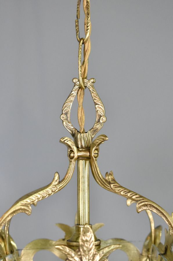 Antique Brass Hanging Lantern Louis XVI Style