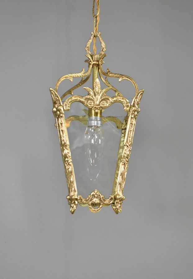 Antique Brass Hanging Lantern Louis XVI Style