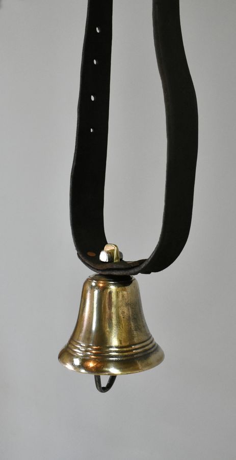 Antique Antique Pyrenees Mountain Cow Bell in Brass