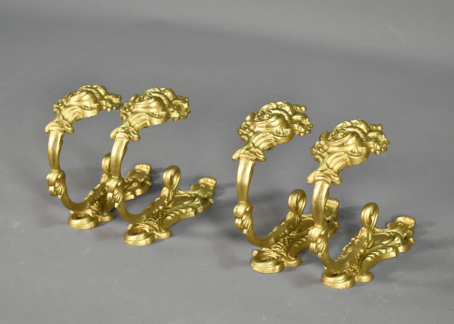 Antique Set of Four Gilt Bronze Curtain Tie-Backs Louis XV Style