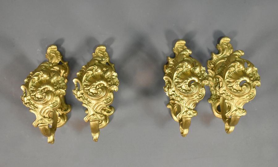 Antique Set of Four Gilt Bronze Curtain Tie-Backs Louis XV Style