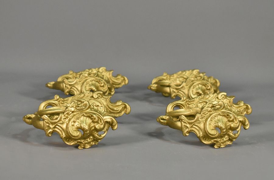 Antique Set of Four Gilt Bronze Curtain Tie-Backs Louis XV Style