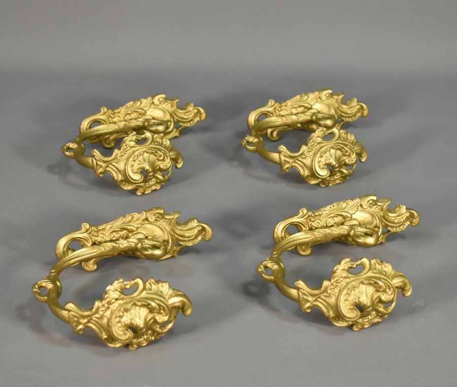 Antique Set of Four Gilt Bronze Curtain Tie-Backs Louis XV Style