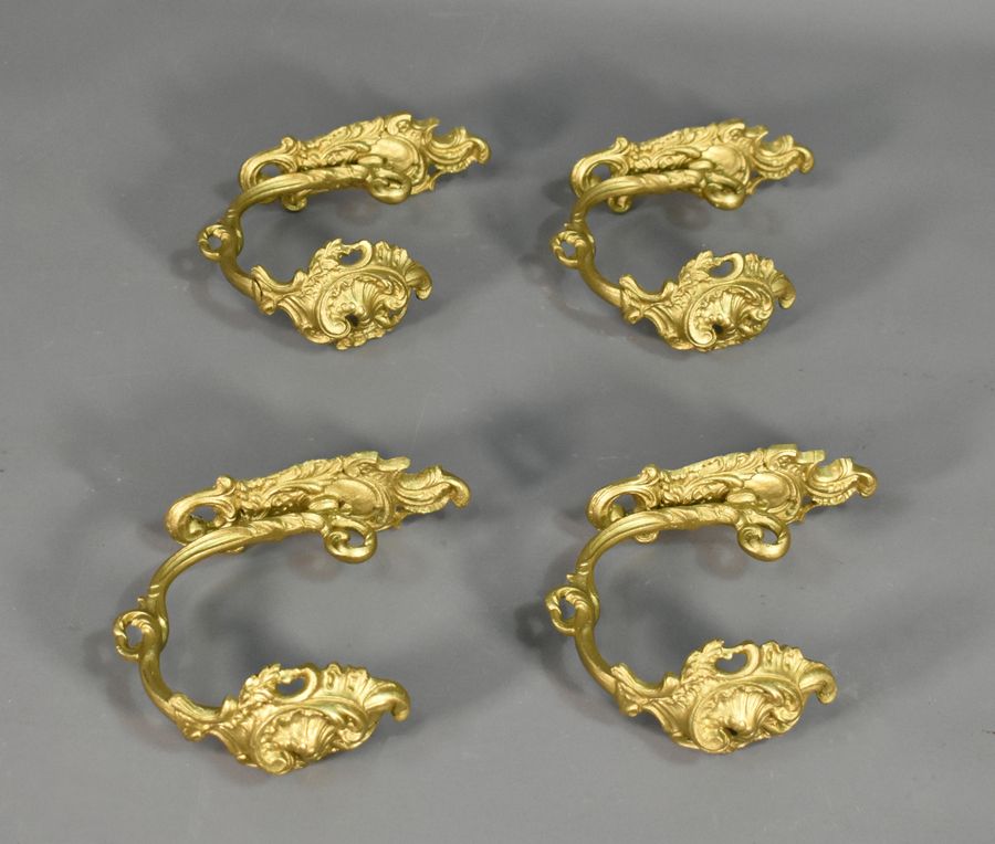 Antique Set of Four Gilt Bronze Curtain Tie-Backs Louis XV Style