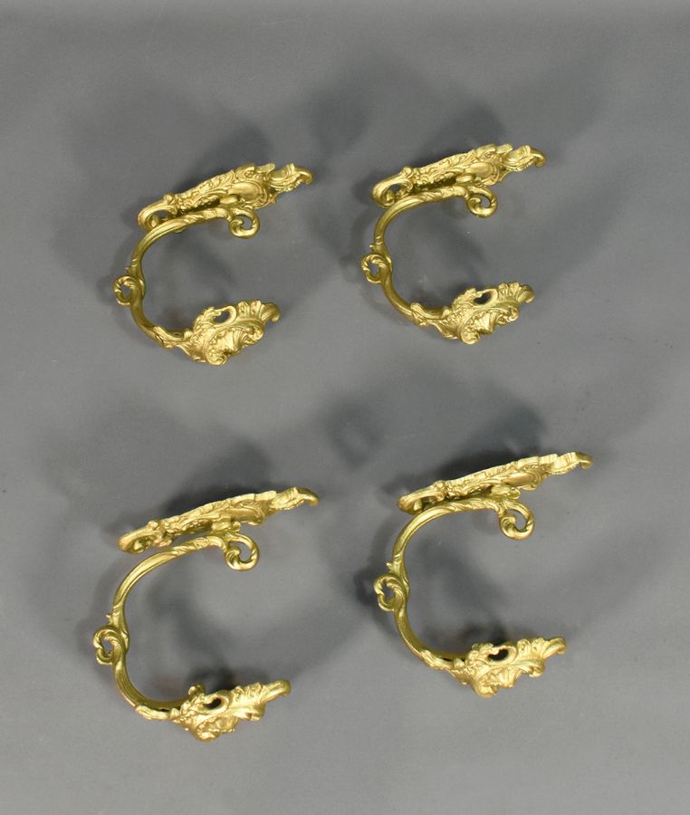 Antique Set of Four Gilt Bronze Curtain Tie-Backs Louis XV Style