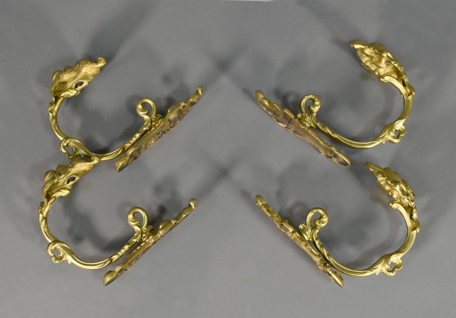 Antique Set of Four Gilt Bronze Curtain Tie-Backs Louis XV Style