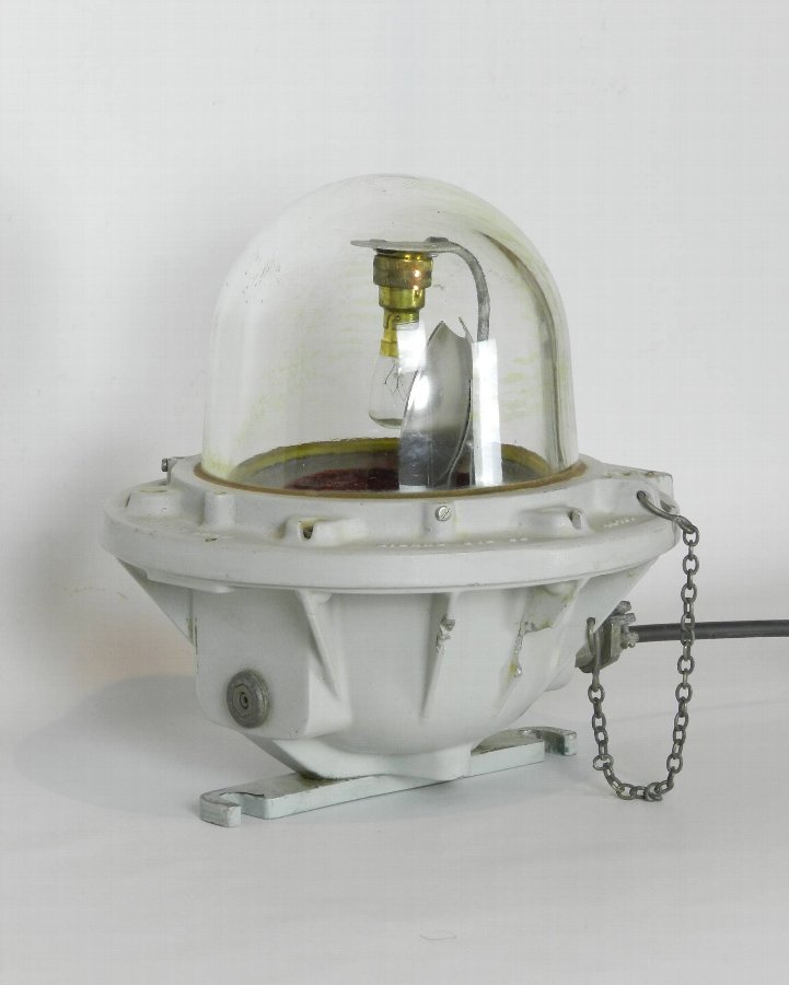 Antique Large Spinning Bulk Head Industrial Light