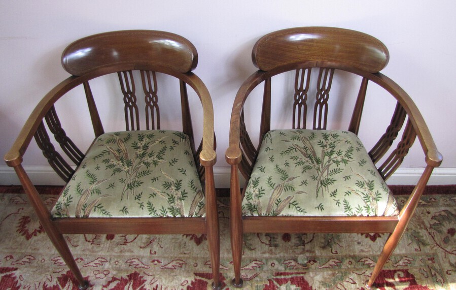 Antique Pair of Edwardian Tub Chairs