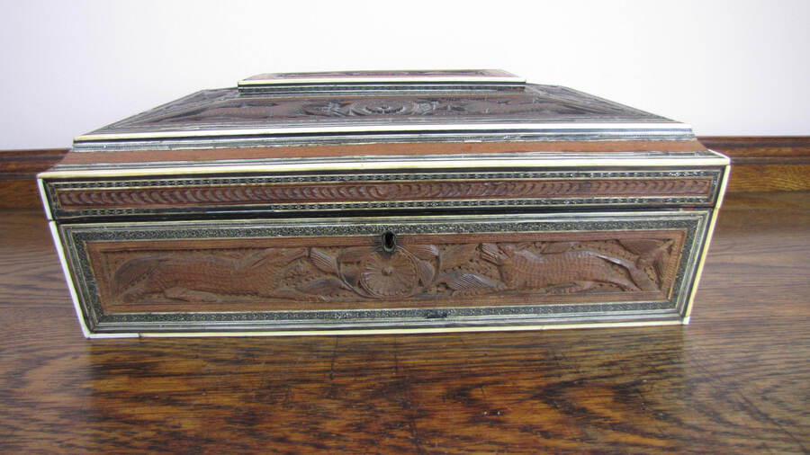 Antique 19th C Anglo-Indian sewing box
