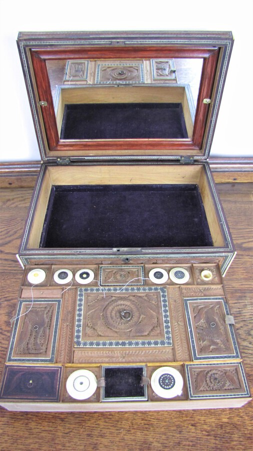 Antique 19th C Anglo-Indian sewing box