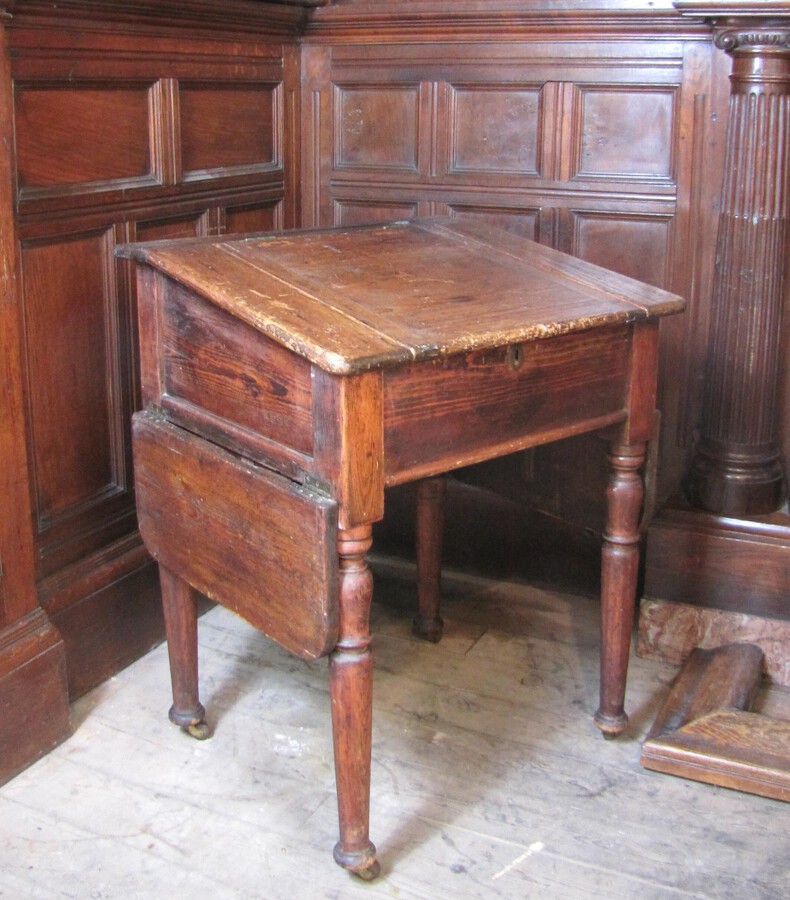 Antique pine school desk